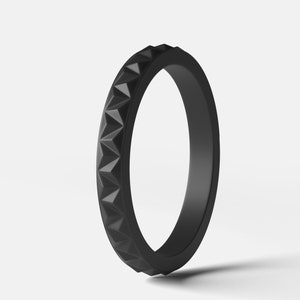 Minimalist Wedding Band for Her Silicone Wedding Ring Dainty Stackable Ring Set Mix and Match Silicone Wedding Band Diamond