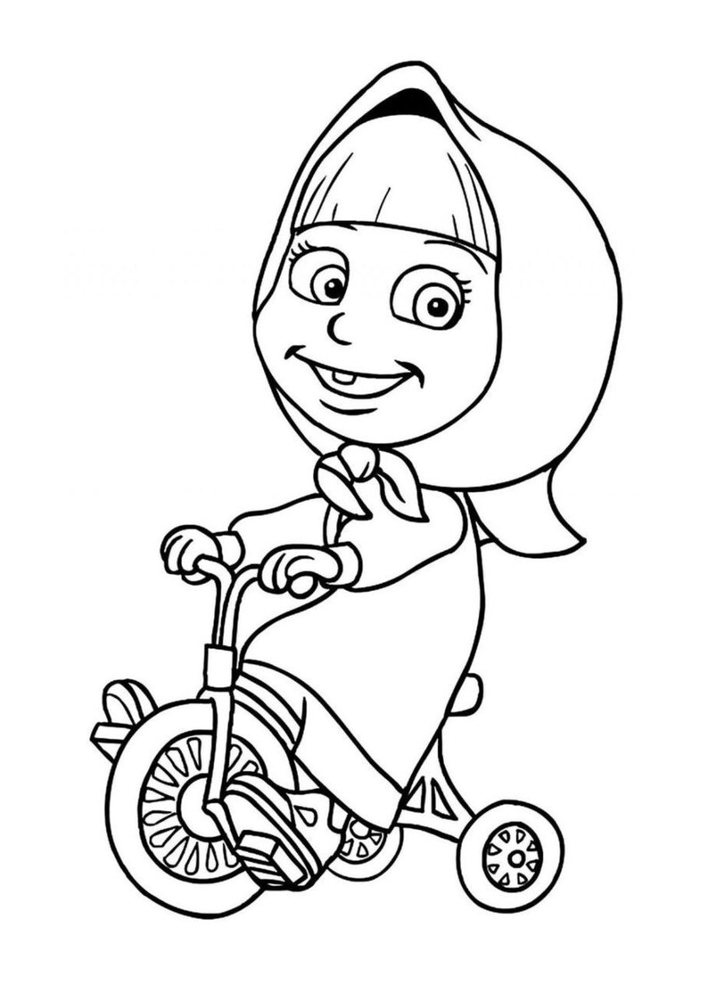 Masha and the Bear Colouring printable pages ,digital download PDF ...