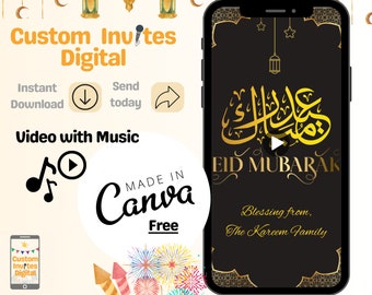 Digital Eid Mubarak Card | Video Eid Card | Holiday Greeting | Template | Digital Eid