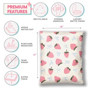 cute design packaging envelope polybag shipping bags summer mailers strawberry girly girl small business packaging supplies trendy waterproof mailing bag