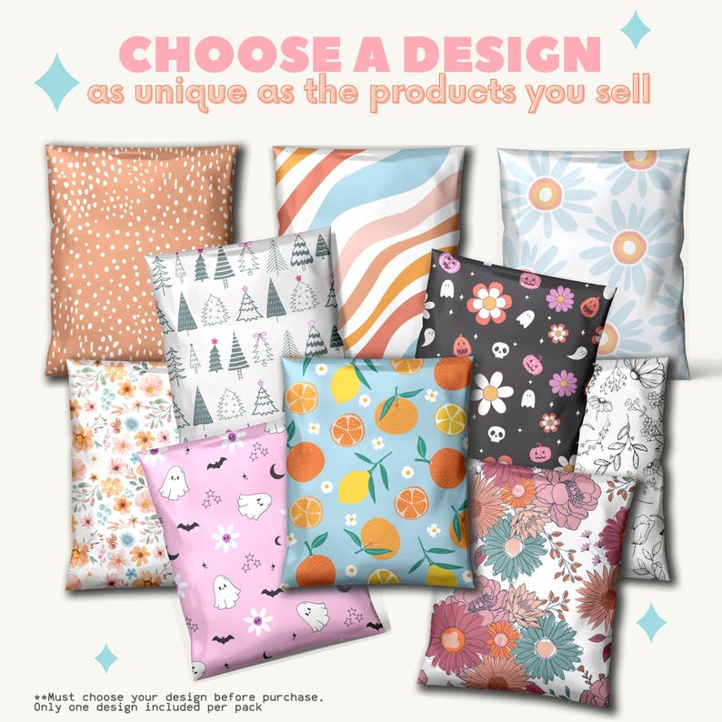 cute colorful poly mailers shipping supplies