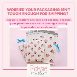 10x13 envelope mailer shipping bags for small business etsy poshmark ebay seller supplies packaging ideas cute custom shipping bags poly envelopes pink strawberries summer spring mailers