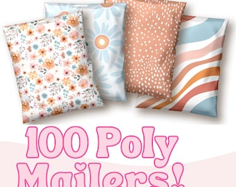 Boho Poly Mailers 10x13: Boutique Shipping Bags, 100 Pack