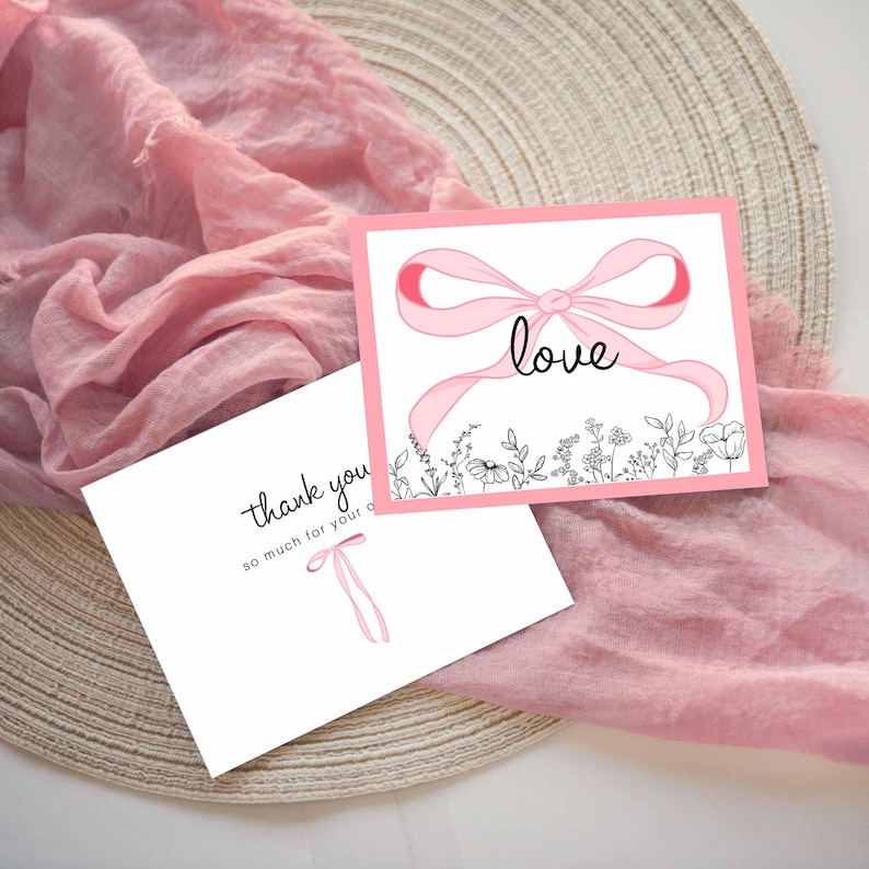 store packaging supplies shipping supplies valentine thank you cute pink bows aesthetic coquette cottage core thank you for customer