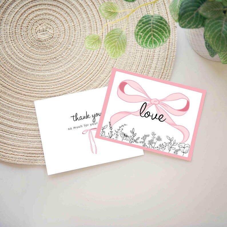 cute girly small biz packaging inserts designer boutique business cards customer message notes