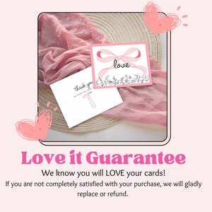 business thank you cards small business packaging minimalist business card customer thank you insert cute pink bows coquette shipping supplies
