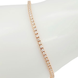 14k rose gold diamond tennis bracelet