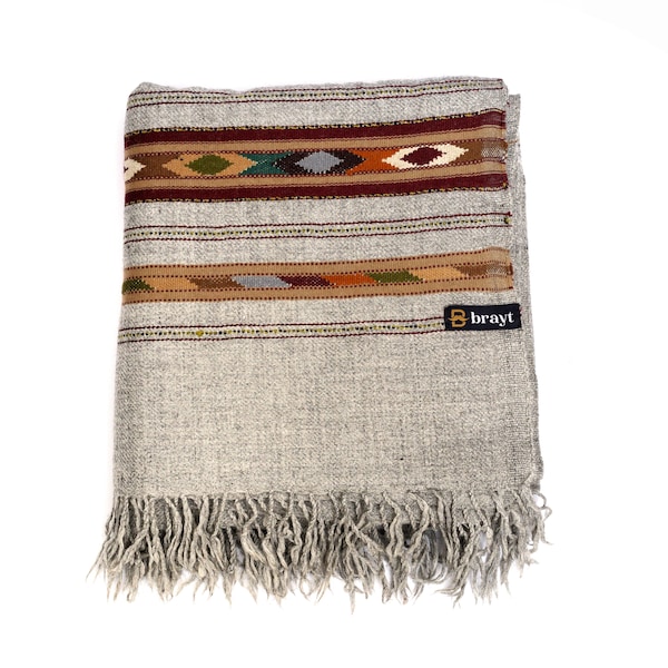 Brayt Premium Quality Afghan Patu Pure lamb Wool Winter Blanket/shawl - handmade from Swat/islampur