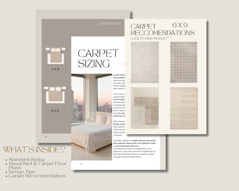 Standard Carpet Sizing for Bedroom Etsy