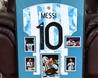 Lionel Messi Signed and Framed Argentina Jersey Beckett Authenticated