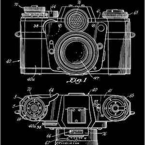May include: A black and white line drawing of a photographic camera patent. The patent is for a camera with a lens, a film advance lever, and a shutter release button. The patent number is US3034411A. The patent was filed by Edgar Sauer on August 21, 1959.