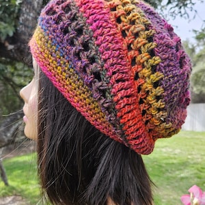 Slouchy Winter Hat, Crochet Slouchy Hat, Womens Slouchy Hat, Ladies Beanie, Crochet Hat, Light Weight Beanie, Accessory, Women&#39;s Hat