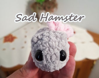 Sad Meme Hamster (Tik Tok), crocheted