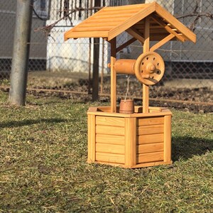 Houten buitenput | Decoratief tuindecor | Leuk cadeau-idee | Wensput | Cadeau voor kerst | Well-pompdeksel