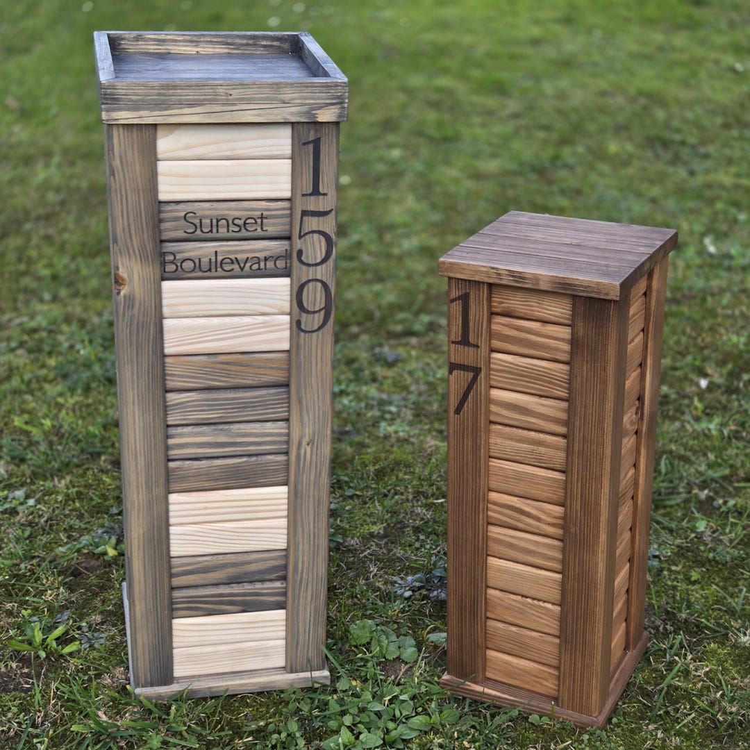 Custom Wooden Address Post | Pump Cover | Garden Column – Personalized ...
