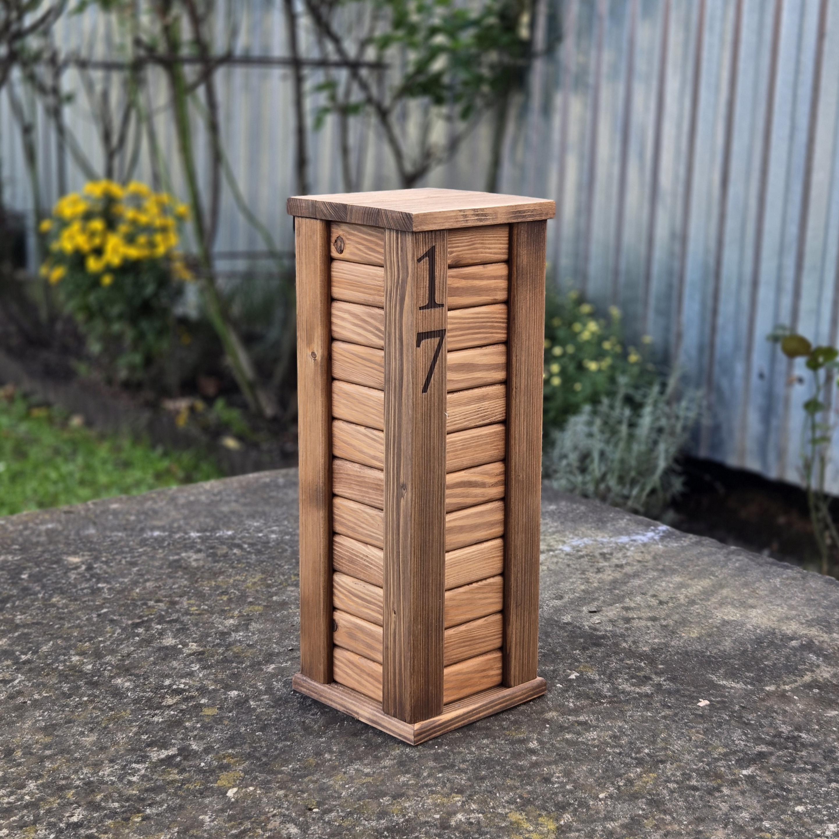 Personalized Wooden Address Column | Custom House Number Post | Outdoor ...
