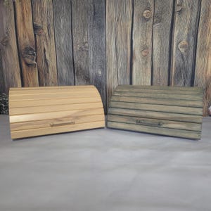 Wood Bread Box | Handmade Kitchen Storage | Rustic Sliding Door | Custom Engraved | Beech Wood | High Quality Craftsmanship