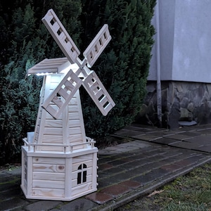 Windmill with a Motor and Led strip light on the Remote control | Handmade Home & Garden Decor | Outdoor Windmill | Yard Decor