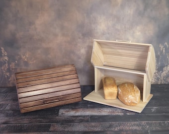 Farmhouse Beech Bread Box: Rustic Kitchen Decor, Custom Engraving