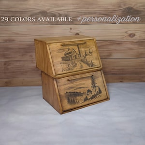 Handcrafted Large Bread Box With Cutting Board Lid | Large Bread Storage | Natural Beech Wood | Bread Bin | Kitchen Storage
