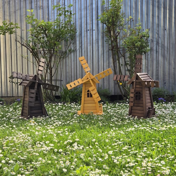 Handcrafted Spruce Wood Windmill | Rustic Garden Decor | Traditional Yard Ornament | WoodSurferStudio Quality