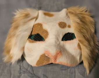 Brindle Pattern Felted Cat Mask Therian Gear 