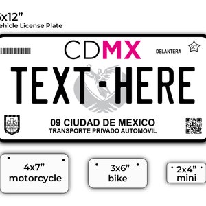 Ciudad de Mexico Custom License Plate - Mexico Christmas Gfit for Vehicle, motorcycle, and bike