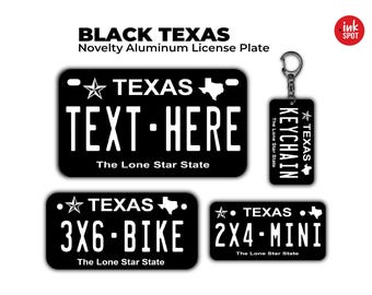 Plaque d'immatriculation personnalisée Texas | VTT, vélo, mini et porte-clés personnalisés | Aluminium protégé contre les UV