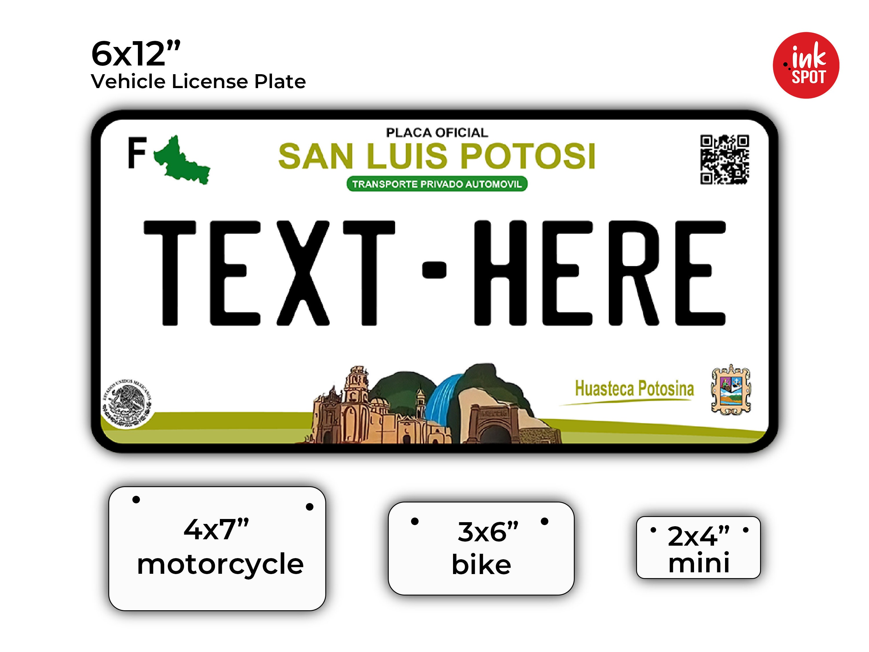 San Luis Potosi Custom License Plate - Mexico Placa Personalizada
