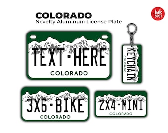 Novelty Colorado Custom License Plate | Personalized Motorcycle, ATV, bike, Mini & Keychain | UV-protected Aluminum