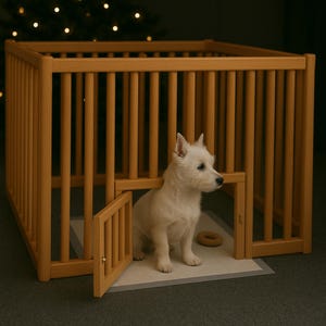 Indoor Dog Fence Stylish Wooden Playpen for Pets