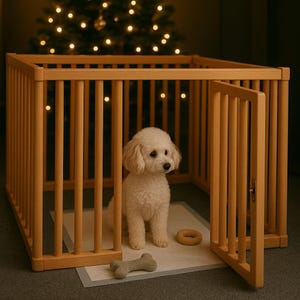Parque de juegos plegable para perros, para interior y exterior, con puerta de seguridad