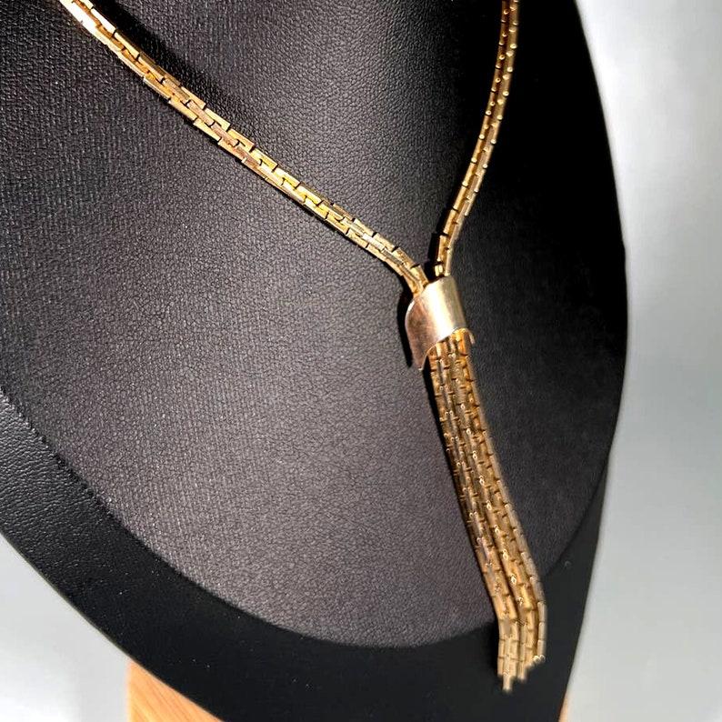 Vintage Gold Tone Tassel Necklace - Etsy