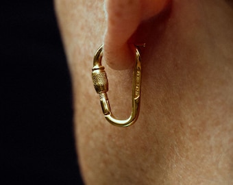 Gold Plated Carabiner Earrings