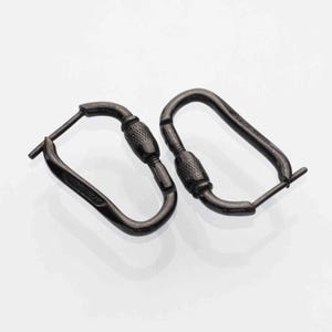 Miniature - Boucles d'oreilles mousquetons en argent Black edition