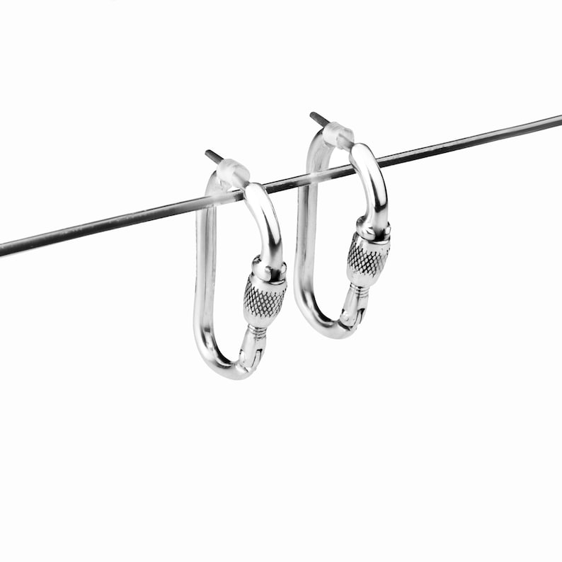 Miniature Carabiner earrings image 4