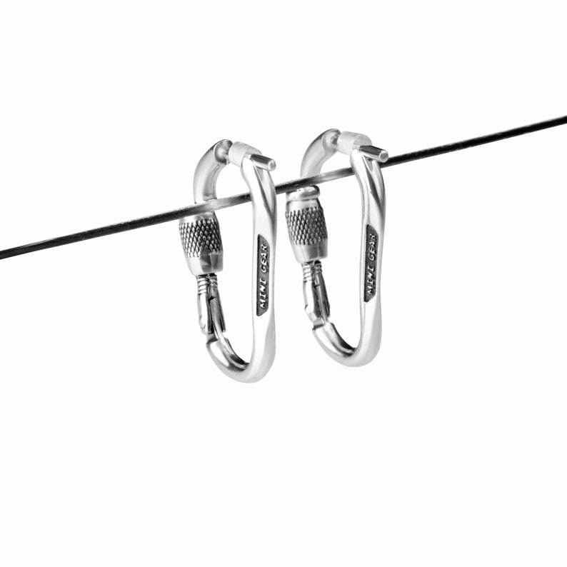 Miniature Carabiner earrings image 5