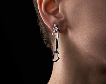 Miniature - Climbing anchor earrings with quickdraws