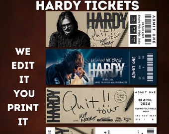Printable Hardy Ticket Quit!! Quit Tour,Personalized Music Concert Show Surprise Gift Reveal,Hardy Ticket Keepsake ,Personalized Ticket