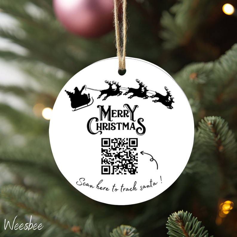 Norad Santa Tracker Ornament Svg Png, QR Code Santa Tracker Ornament