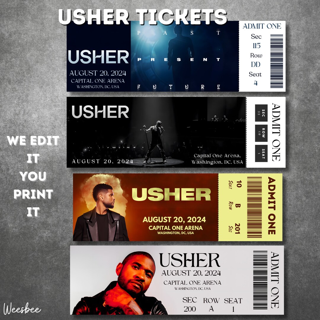 Personalized 2024 Usher Past Present Future Tour Concert Ticket