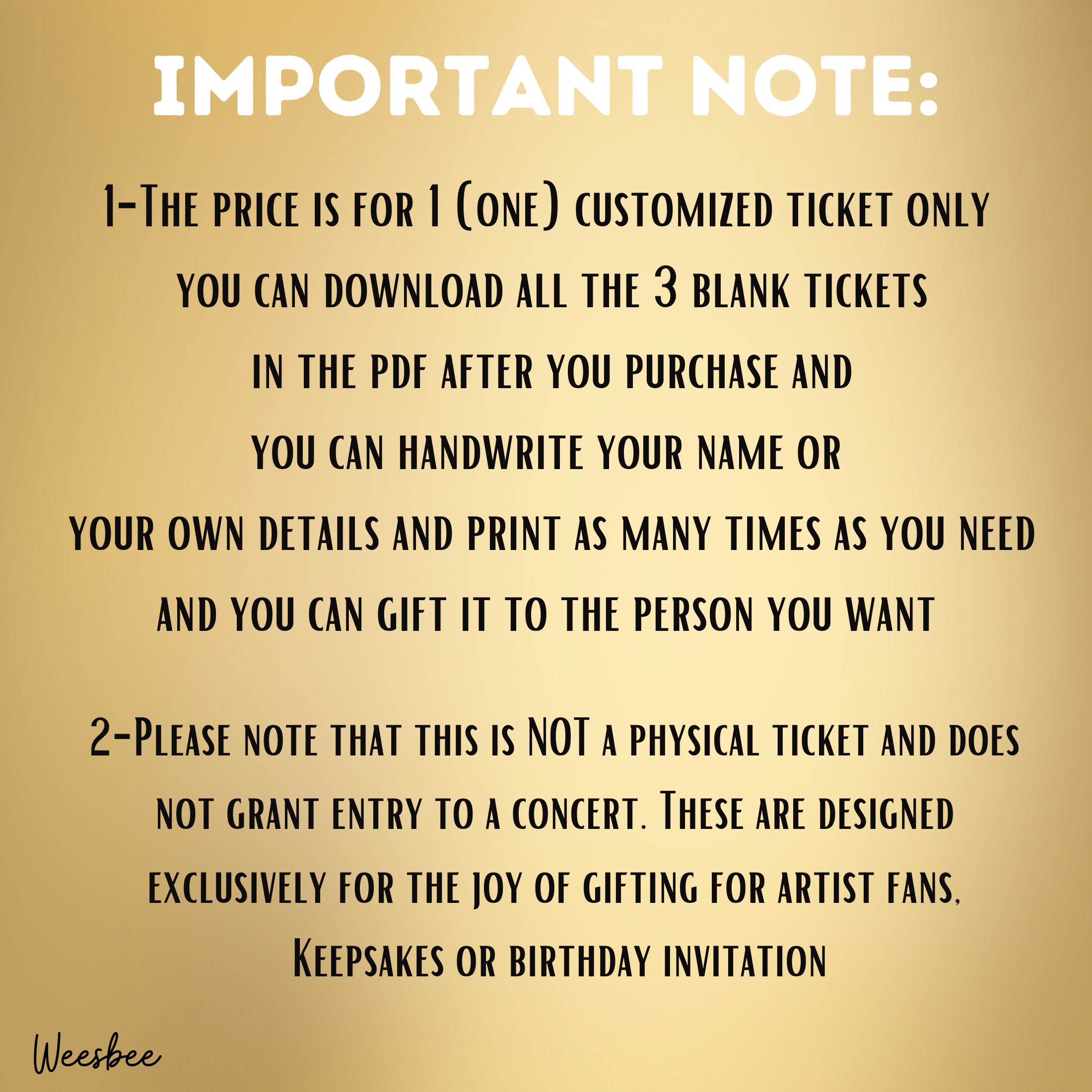 Customizable Adele Concert Ticket Stub Souvenir, Weekends With Adele in