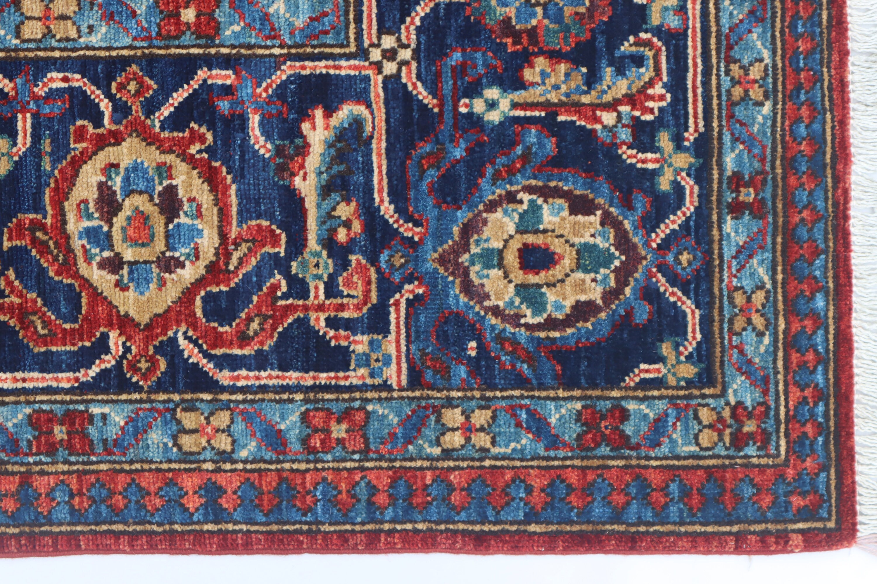 6x8ft Karaja Rug - Red Persian Style Hand Knotted Veg Dyes Wool Area ...