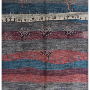 7X10 Tree Gabbeh Rug - Tree of Life Persion Style Hand Knotted Gabbeh Rug - Living Room Rug - Bed Room Rug - Bed Room Rug - Afghan Rug.