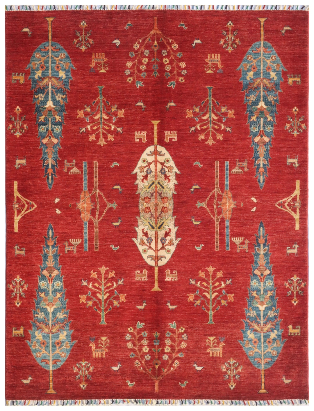 5X7 FT Tree Gabbeh Rug - Tree of Life Persion Style Hand Knotted Gabbeh ...