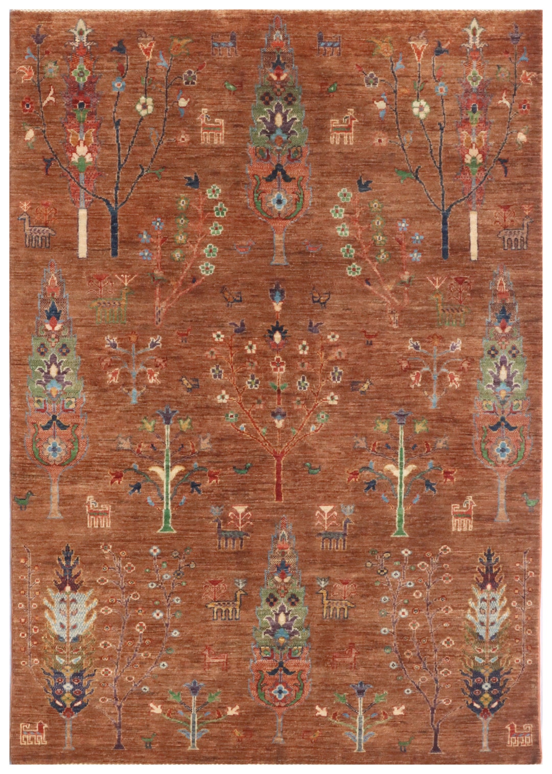5x7 FT Tree Gabbeh Rug Tree of Life Persion Style Hand Knotted Gabbeh ...