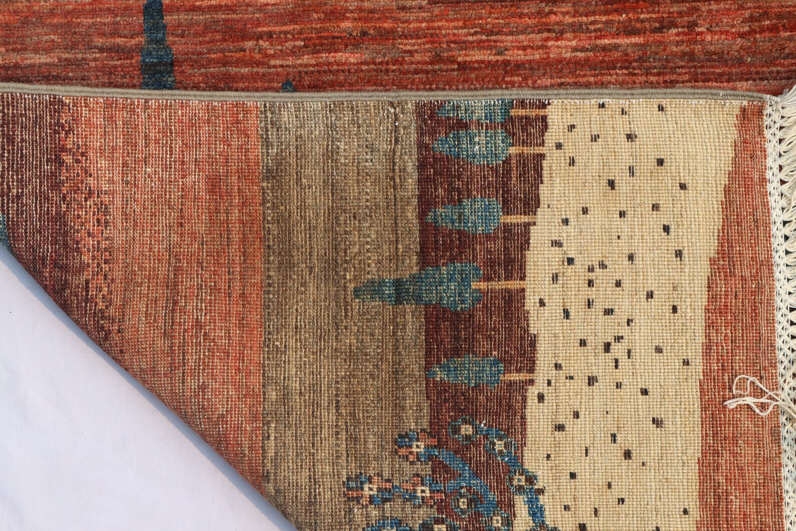 6X8 FT Tree Gabbeh Rug Tree of Life Persion Style Hand Knotted Gabbeh ...