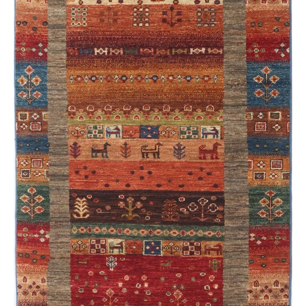 6X8 FT Tree Gabbeh Rug Tree of Life Persion Style Hand Knotted Gabbeh ...