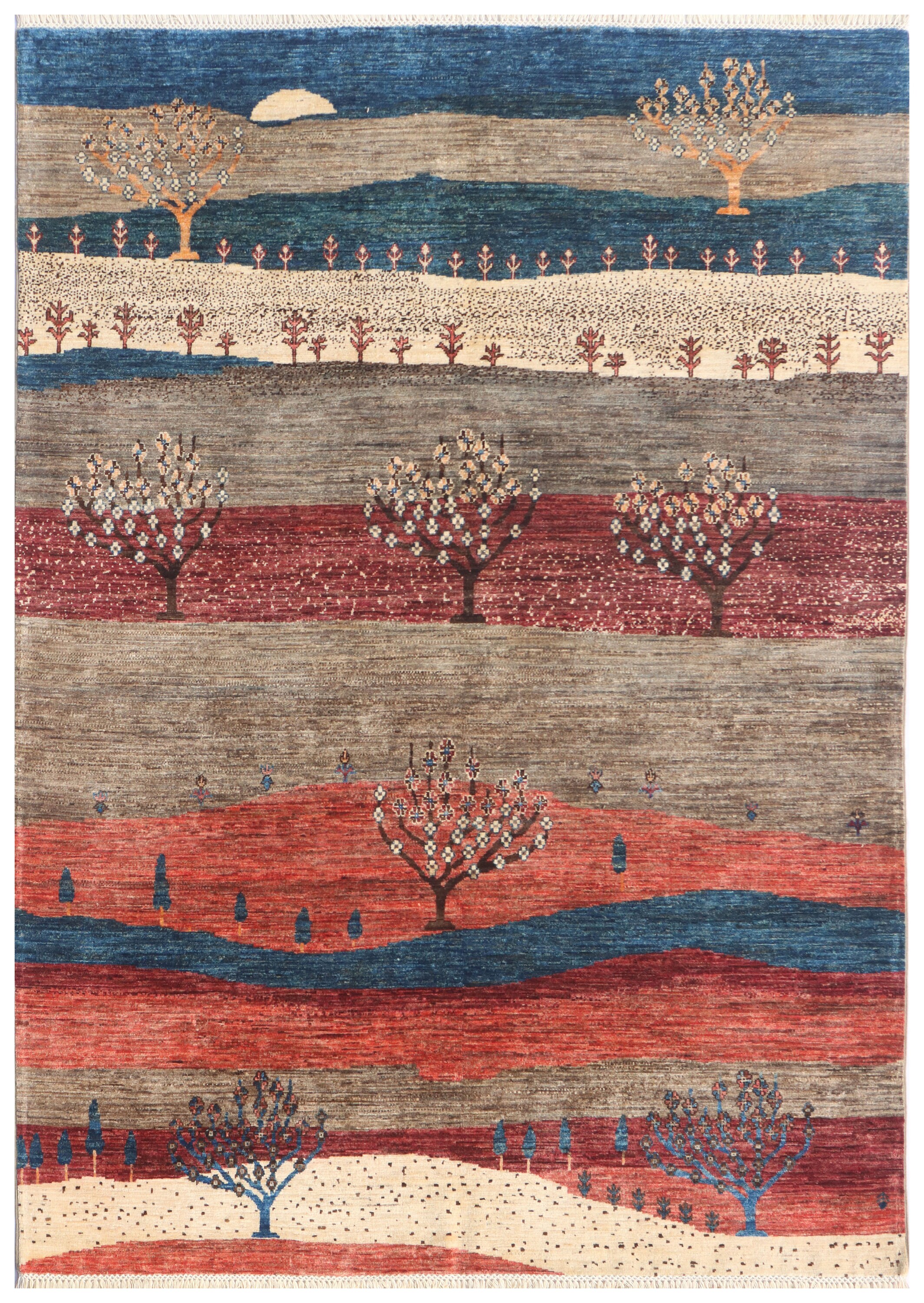 6X8 FT Tree Gabbeh Rug Tree of Life Persion Style Hand Knotted Gabbeh ...