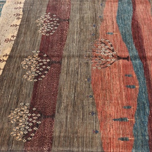 6X8 FT Tree Gabbeh Rug Tree of Life Persion Style Hand Knotted Gabbeh ...